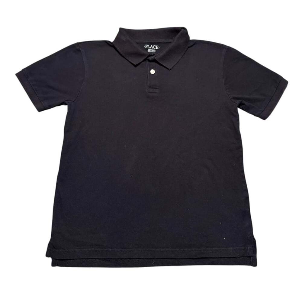 Children's Place NWT Boys Pique Black Polo Size L 10/12